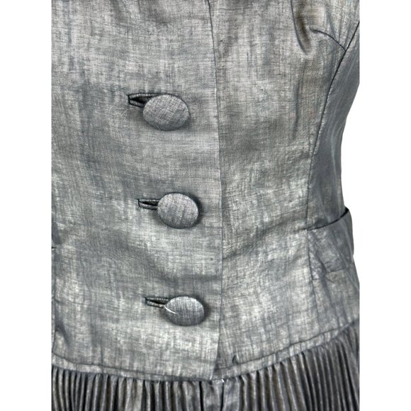 1960s pleated dress with jacket and bow by Mam'selle Size M - Picture 5 of 10